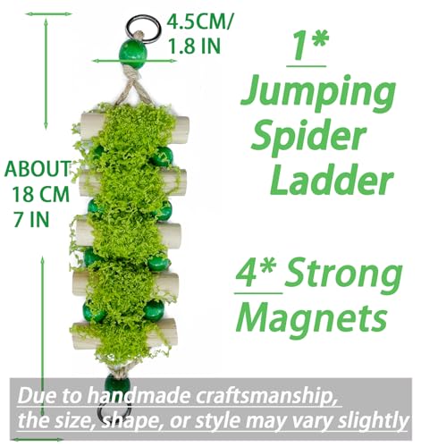Jumping Spider Rope Bridge,A Solid Wood Climbing Suspension Bridge, Jumping Spider Accessory, Handmade Spider Jumping Platform (Small) - size: Small