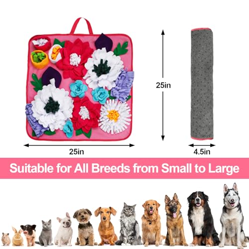 Vextronic Snuffle Mat for Dogs, Large Breed Slow Feeder Interactive Toy - color: Pink
