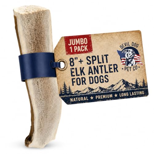 Devil Dog Pet Co Split Elk Antlers for Dogs, Jumbo, Long Lasting - style: split - Jumbo - 1 Pack