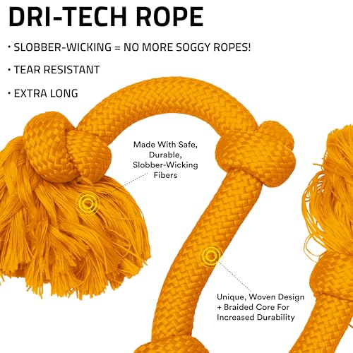 Playology Tug Rope Dog Toys for Large Breed Dogs - Mega Size, Cheddar Scent - size: Mega, style: Cheddar Cheese