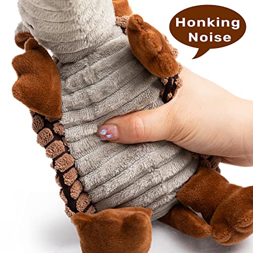 Hollypet Armadillo Squeaky Puppy Dog Toys for Small Medium Dogs, 8" - color: Brown, size: 8 IN