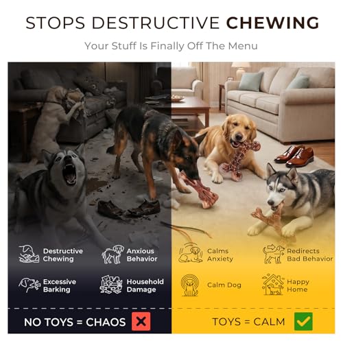 Kseroo 6-Pack Bacon Flavored Dog Chew Toys for Aggressive Chewers, Brown-XL - color: 6PC-Bacon-Brown