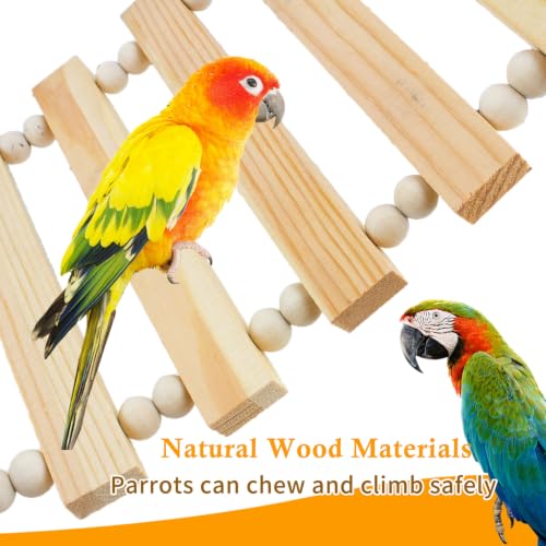 Bird Square Wooden Ladder Perch for Cage Parrot Climbing Toy