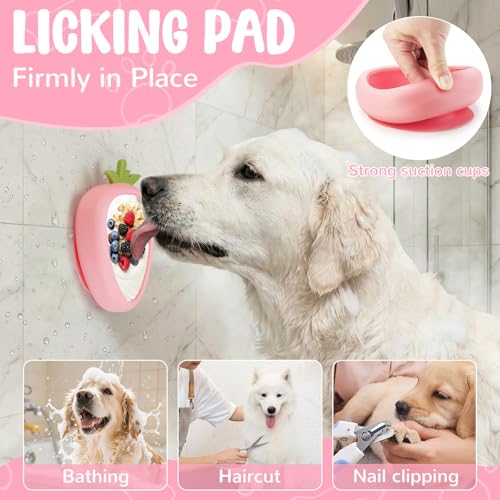 Freeze Dog Lick Bowl, Animire Non-Slip Slow Feeder Lick Mat for Dogs, Silicone Dog Enrichment Bowl for Distraction Anxiety Relief Boredom, BPA Free, Dishwasher Safe(Pink,S) - color: B- Pink, size: S