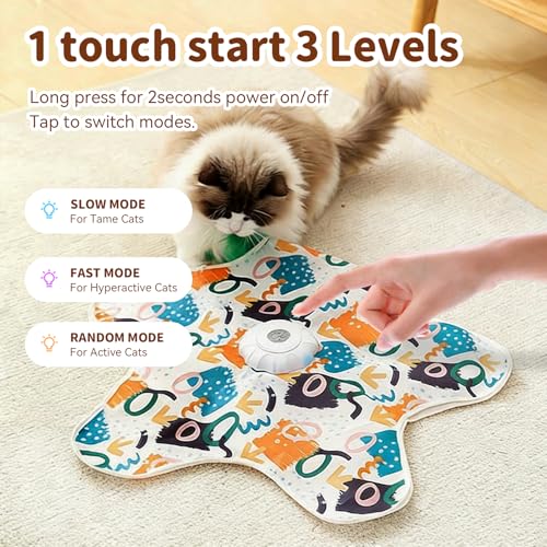 Interactive Touch Activated Hide and Seek Cat Toys for Indoor Cats, White - color: White