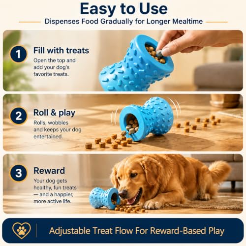 Treat Dispensing Dog Toys,Interactive Puzzle Toy for Small Dogs,Slow Feeder - color: Sky blue, size: Small
