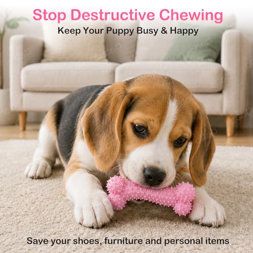 Puppy Toys, 6 Pack Dog Chew Toys, Teething Toys for Small Dogs, Pink - color: Pink, size: Small（6Pack）
