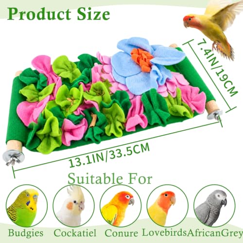 FlidRunest Bird Cotton Fabric Foraging Mat, Parrot Foraging Hammock Bed