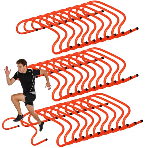 Agility Hurdles 6" Speed Agility Training Hurdles, Sturdy Hurdles Training Equipment Set for Kids,Athletes,Soccer,Basketball - color: Orange 30 Pack
