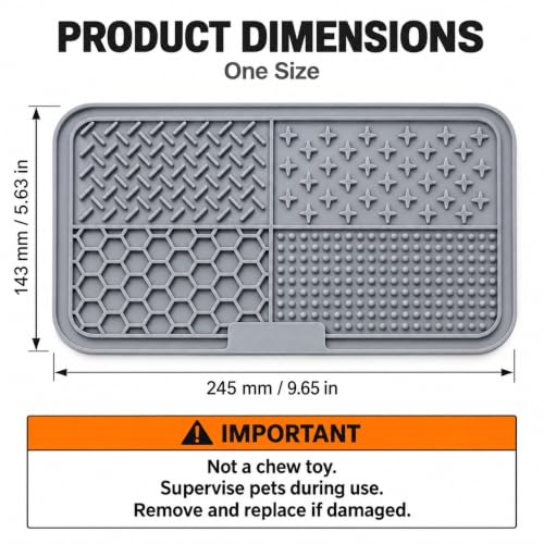 Dog Lick Mat for Dogs & Cats, 2 Pack Silicone Lick Pad with Strong Suction Cups, Slow Feeder Mat for Bathing, Grooming, Anxiety Relief, Peanut Butter, Wet Food & Treats - color: Beige+Gray