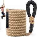 Climbing Rope Gym Workout - 10FT 15FT 20FT 25FT 30FT 35FT Heavy Duty Jute Thick Ropes for Adults Strength Training Outdoor Tree Swing Indoor Home Fitness Exercise - 1.5 Inch - size: 25FT