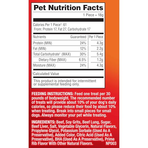 Pup-Peroni Prime Rib Flavor Dog Treats, Bag 1.41 Pound (Pack of 4) - size: 1.41 Pound (Pack of 4)