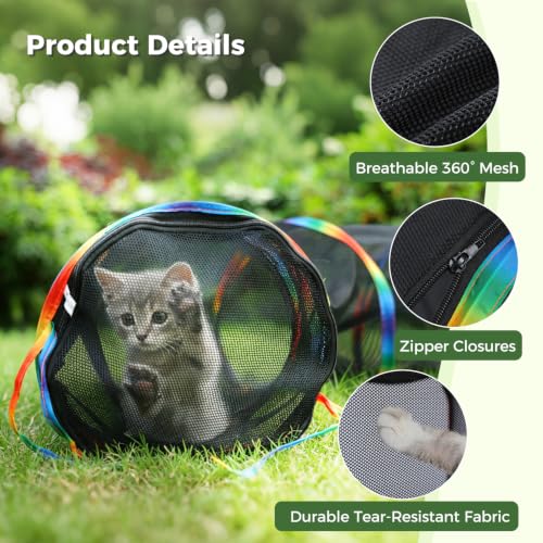 PAWZ Road Outdoor Cat Tunnel Portable Catio 2 in 1 Cat Tent & Play Tunnel - size: M
