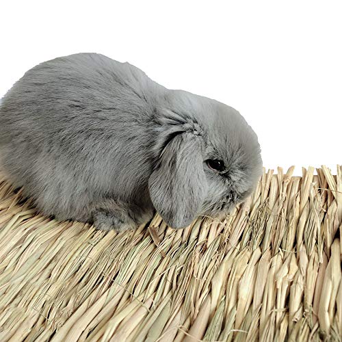 Hamiledyi Grass Mat Woven Bed Mat for Small Animal Bunny Bedding(Pack of 3)