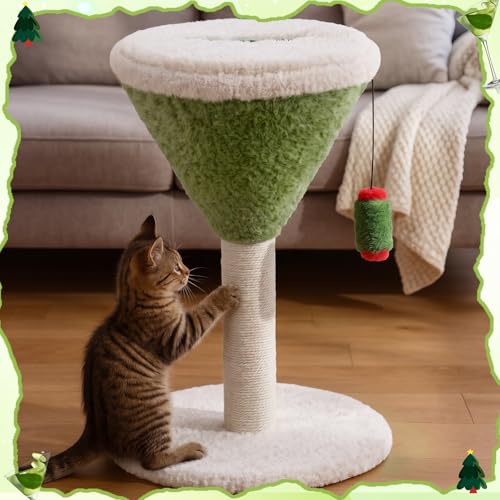 Sosation Green Martini Cat Scratching Post 19.7" H with Dangling Ball - color: Green