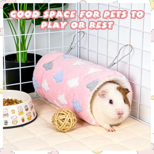 RAINFLOW Pink Hamster Tunnel - Soft Rabbit Tunnel for Playing & Resting