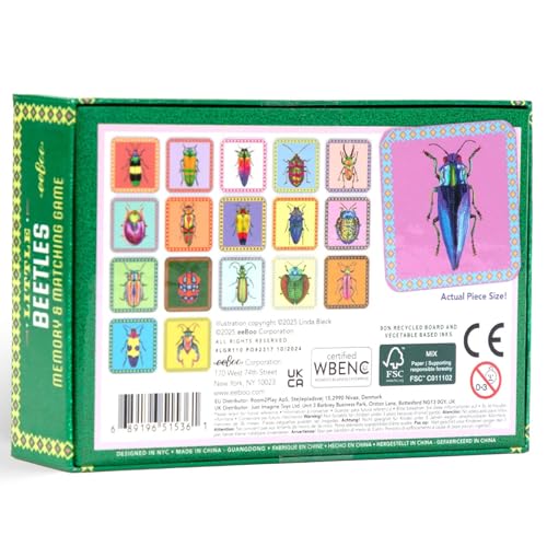 eeBoo Little Beetles Memory & Matching Game, Ages 3+, 1-4 Players - style: Beetles