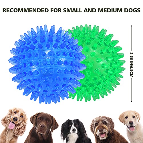 petizer Dog Toy Balls, 3-Pack Squeaky, Floating, Spiky, Interactive Fetch, Chew for Small Medium and Large Dogs, Waterproof, 2.5/3.5in - color: Pink+Red+Yellow, size: 2.5" (Small Dog)