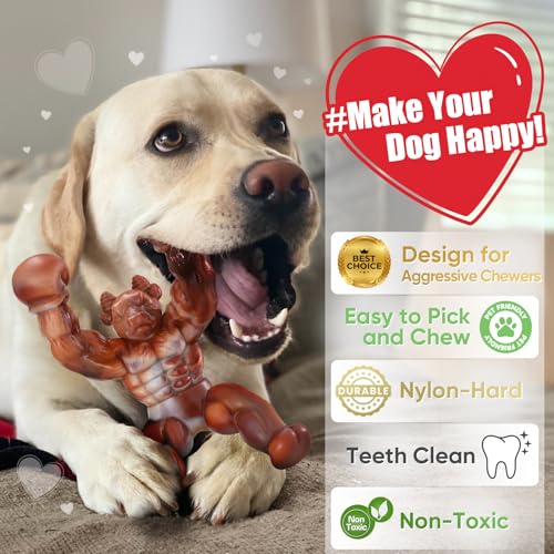 Dog Toys for Aggressive Chewers, Indestructible Dog Toys, Tough Toys for Aggressive Chewers to Keep Them Busy, Dog Chew Toys for Small/Medium/Large Dogs - color: Light Brown