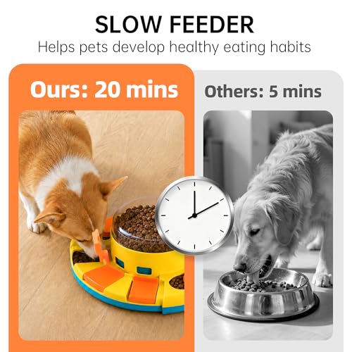 Dog Puzzle Toy 2 Levels, Slow Feeder, Pup Food Treat Feeding Dispenser for IQ Training and Entertainment for All Breeds,Blue - color: Blue