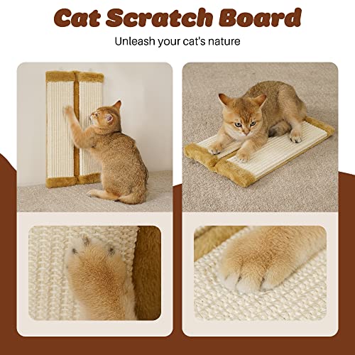 Lahas Cat Wall Corner Scratcher Furniture Protector Kittens Scratch Board Sisal Cat Scratching Pad Wall Mounted for Indoor Cats - size: 1 pc