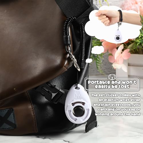 Frienda 18 Pcs Dog Training Clicker with Wrist Strap for Pets, White - color: White
