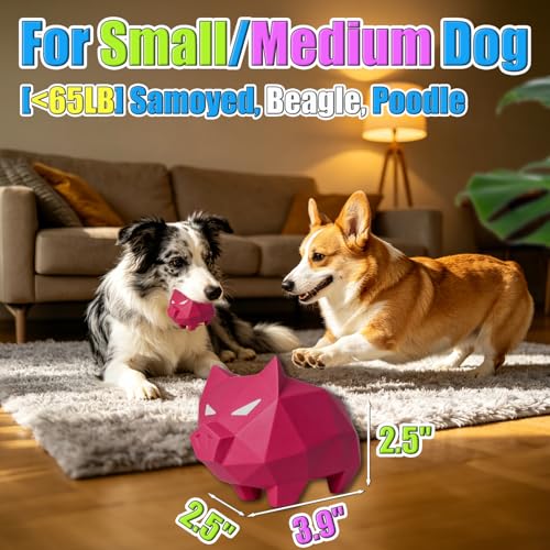 Latex Squeaky Dog Toys for Small & Medium Dogs 2-Pack, 3.9x2.5x2.5''