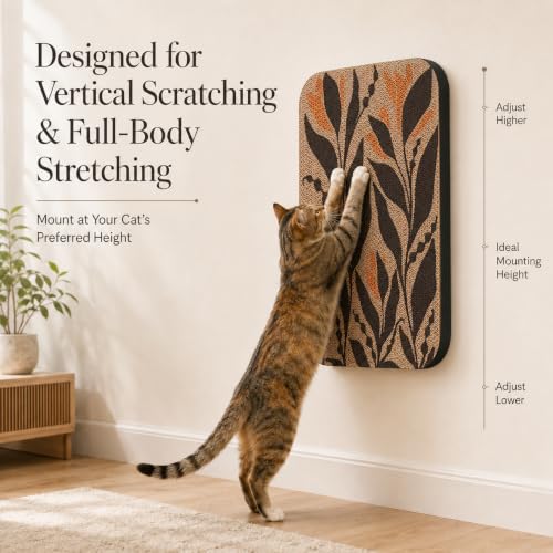 2 Pack Cat Wall Scratcher, Art Cat Scratching Board for Cats - color: Black & White 2