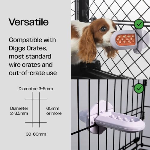 Diggs Groov Crate Training Aid for Puppies and Nervous Dogs – Calming Lick Mat for Crate Training & Separation – Puppy Enrichment Toy with Freezer Shell – BPA-Free – (Ice) - color: Ice