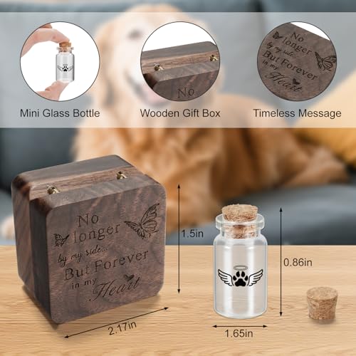 SOITIS Small Pet Urn for Dogs Cats Little Urn for Pets Ashes Keepsake - color: Black Paw