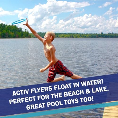 Activ Life Kid’s Flying Rings (2 Pack) They Fly Straight & Don’t Hurt, 80% Lighter Than Standard Rings - Replace Screen Time with Healthy Family Fun - Get Outside & Play - color: Cyan/Blue