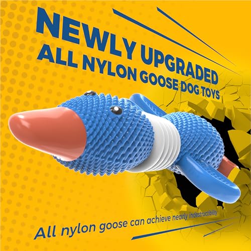 Vitscan Upgraded Nylon Goose Dog Toys for Aggressive Chewers Chewproof Duck - color: BLUE