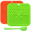 Lick Mat for Dogs, Slow Feeder with Suction Cups for Dog Anxiety Relief - color: Green & Orange