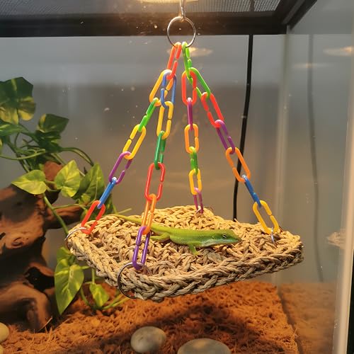 Natural Grass Bird Hammock, Climbing Perch for Pets