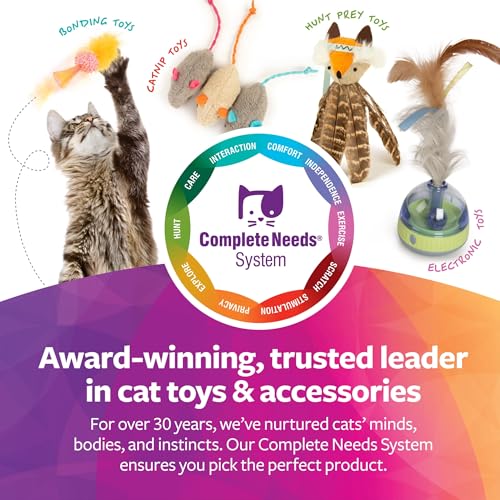 Frisky Flyer, Interactive Cat Toy, Extendable and Retractable Wand with Feathers - The Wand Handle Easily Extends Up to 24" to Engage Cats in High-Flying Fun and Retracts Back Down for Easy