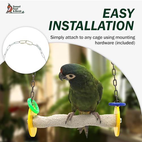 Sweet Feet and Beak Roll Bird Swing, Amazon Cockatoo, Large, Blue - color: Blue, size: Large 12.5"