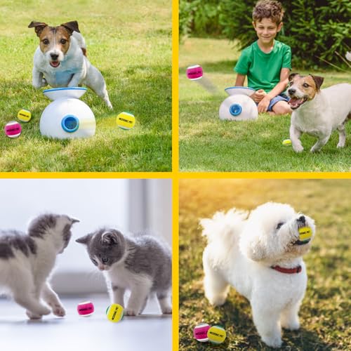 HOCTRAKA, NICERINC PET X-Small Dog Tennis Balls Dog Toys Ball 1.5" Pack of 12, Fit Ball Launchers - color: 3