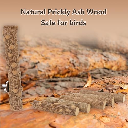 Hypeety Bird Ladder Perch for Cage Natural Wood Climbing and Chewing Toy