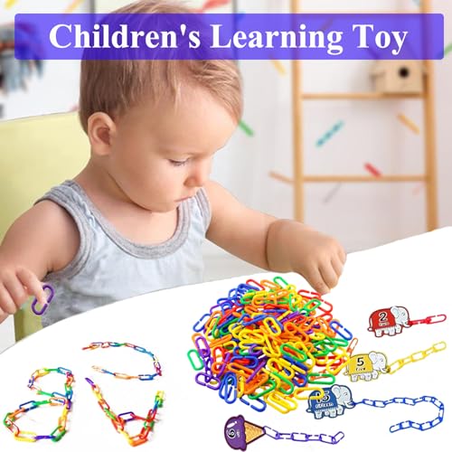 200Pcs Rainbow C-Clips Plastic Chain Links for Birds & Small Pets - color: Rainbow, size: 200Pcs