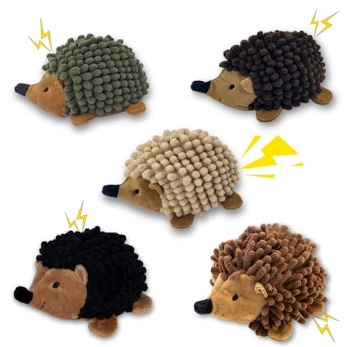 2-in-1 No-Stuffing Hedgehog Dog Toys 5 PCS, Squeaky Ball for Throwing Play - style: Hedgehog 5pack