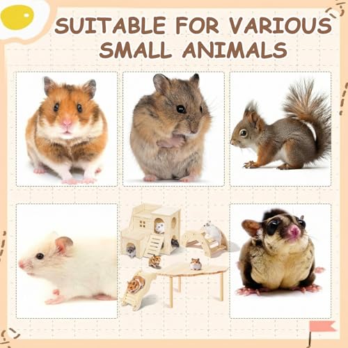 Breezehug 4 Pcs Hamster Cage Accessories Hamster Platform Toy, Villa - style: Villa