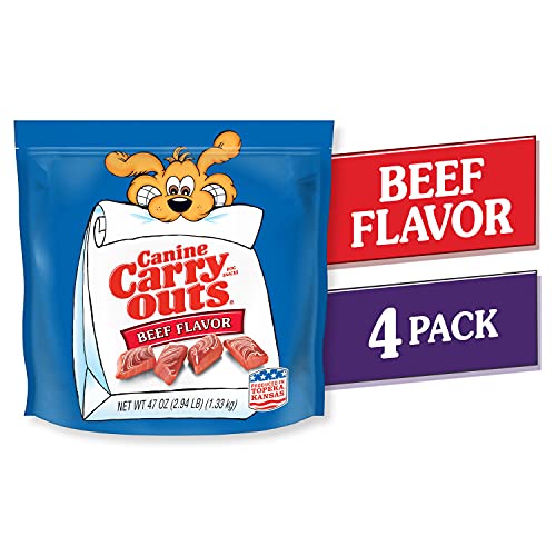 Canine Carry Outs Beef Flavor Dog Treats, 47 Ounce Bag (Pack of 4) - size: 2.94 Pound (Pack of 4)