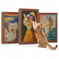 MUTTROS Art Cat Scratcher, 3 Pack Cardboard Cat Wall Scratcher Board - color: Classic Art Masterpiece Set