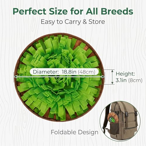 Dog Snuffle Mat & Ball Set – Dog Interactive Feeding Training Kit Snuffle mat for Dogs – Natural Foraging, Boredom Relief, Slow Feeder – Indoor/Outdoor Nose Work – Snuffle mat for Small to Large Dogs