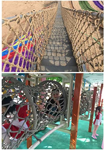 Safety Anti-Fall Fence Net for Children Pet Cat,Cargo Net Climbing Rope,Playground Climbing Children Net Woven Rope Truck Trailer Netting Swing Treehouse Hammock Rope (Jute, 2Mx2M(6.5FTx6.5FT)) - size: 2Mx2M(6.5FTx6.5FT)