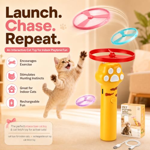 Cat Toy Launcher for Kitten Toys, Cat Toys Interactive, Automatic Cat Toy - color: brown
