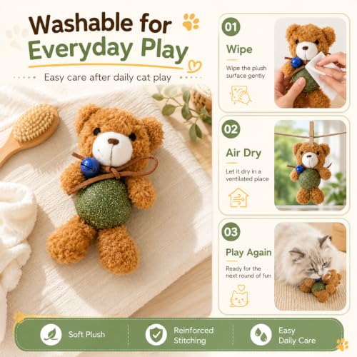 Cat Toys with Catnip Kitten Chew Bite Supplies Boredom Relief Fluffy Kitty Teeth Cleaning Chewing Cat Lovers Interactive Plush Gift (New Rabbit) - color: New Rabbit