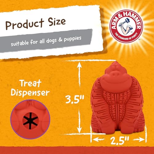 Arm & Hammer Super Treadz Mini Gorilla Dental Chew Toy, Small, 3.5 in, 24Pk - size: Small (Pack of 24), style: Gorilla