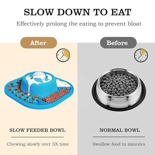 Dog Lick Bowl with Interactive Rolling Ball & Slow Feeder