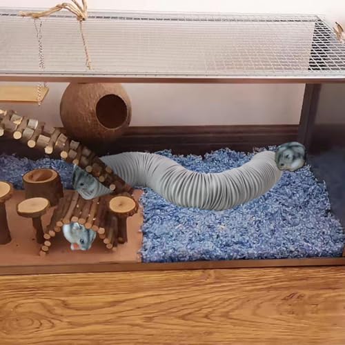 PINVNBY Plastic Tunnel for Guinea Pigs,2 Pcs Foldable Hamster Tunnels Collapsible Hamsters Fun Tube Small Animal Exercising Training Hideout Tubes for Gerbils Rats Mice Ferrets(Gray) - color: 【Grey】